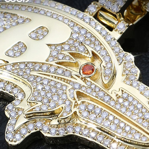 Pendentif en diamant moissanite hip hop glamour en plaqué or jaune avec diamants VVS pendentif en forme d'aigle personnalisé à porter quotidiennement - Product Image 4