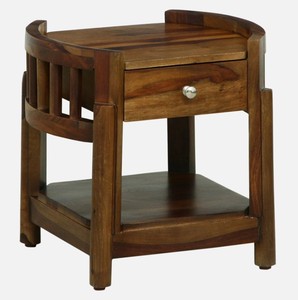 Modern Solid Wood Nightstand With 1 Drawer And Open <b>Shelf</b> Storage Bedroom Furniture Scandinavian Design - Product Image 2