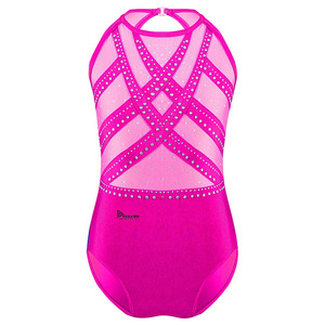 Leotardos de Gimnasia de Alta Calidad para Niñas, Leotardo de Gimnasia con Pedrería, Malla, Sin Mangas, Ropa de Actuación, Body - Product Image 1