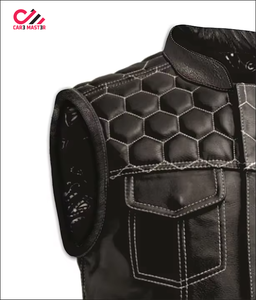 Solid Color <b>Leather</b> Men Vest <b>Jacket</b> Streetwear <b>Sleeveless</b> <b>Leather</b> Men Vest Custom Logo <b>Leather</b> Men Vest - Product Image 5