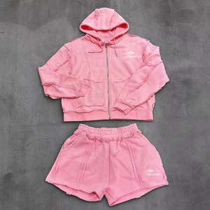 Conjunto de Pantalones Cortos de Diseñador Personalizados para Hombre, Sudadera con Pedrería y Conjunto de Pantalones Cortos, Fabricante de Prendas - Product Image 6