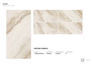 Carrelage en porcelaine brillant Prestige Illume 600x1200mm 60x120cm 24x48 pouces, surface de revêtement décorative moderne grand format - Product Image 3