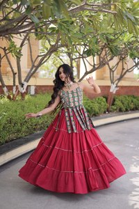 Best Navratri Festive Wear Designer Lehenga Choli in New Fancy Style With Kora Cotton Standard Frill <b>stitching</b> Latest Collection - Product Image 6