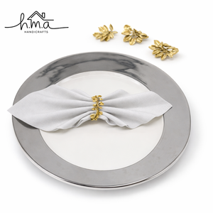 Ensemble d'anneaux de serviette en laiton faits à la main, élégants supports de table décoratifs pour mariage et décoration intérieure - Product Image 5