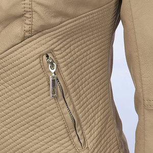 Veste en cuir oversize personnalisée pour femme, nouvelle mode, prix de gros, manteau d'hiver boutonné pour femme, col montant, entièrement zippé - Product Image 4