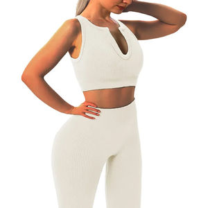 Conjunto Deportivo para Mujer, Conjunto de Yoga sin Costuras de 2 Piezas, Pantalones Cortos Deportivos, Sujetador Deportivo sin Espalda, Diseño Personalizado, Servicio OEM - Product Image 2