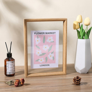 Custom <b>Double</b> Sided Clear Glass Picture <b>Frames</b> <b>A4</b> DIY Specimen Wooden Photo <b>Frame</b> - Product Image 4