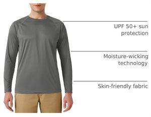 Camiseta de Manga Larga para Hombre, Secado Rápido, Deportiva, para Entrenamiento, Running, Natación, Ligera, Transpirable - Product Image 5