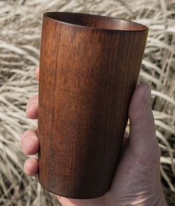 แก้วไม้สไตล์เรียบง่าย ทำด้วยมือจากไม้เนื้อแข็งธรรมชาติ เป็นมิตรกับสิ่งแวดล้อม เหมาะสำหรับชา กาแฟ เบียร์ น้ำผลไม้ - Product Image 4