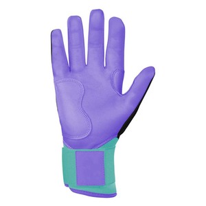 Gants de frappe en cuir rembourrés violet, noir et turquoise, fermeture auto-agrippante, unisexe, pour entraînement adulte - Product Image 4