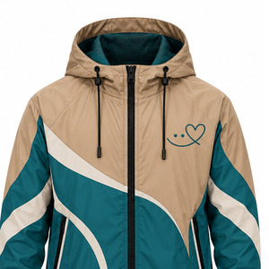 Windbreaker <b>Jacket</b> for <b>Men</b> Water Resistant <b>Lightweight</b> Outdoor Sports Full Zip Hooded Activewear Factory Direct OEM Manufacturer - Product Image 3