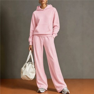 Casual <b>Woman</b> 2 Piece Set Outfit New In Matching Sets Two Piece Set <b>Woman</b> Hoodie Loose Wide Leg <b>Trouser</b> Simple Style Sport - Product Image 5