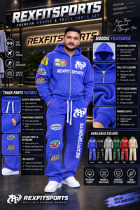 Ensemble survêtement streetwear oversize déchiré avec broderie personnalisée, strass, sweat à capuche zippé et pantalon de survêtement – Marque privée OEM - Product Image 6