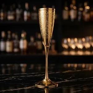 Handcrafted Brass <b>Goblet</b> Textured Wine <b>Glass</b> Elegant Long Stem Metal Drinkware Decorative Table Decor Luxury Barware - Product Image 5