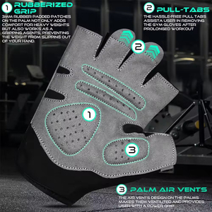 <b>Half</b> Finger Fitness Gym Gloves Anti <b>Slip</b> Weight Lifting Workout Gloves Breathable Training Gloves for Men Women OEM - Product Image 6