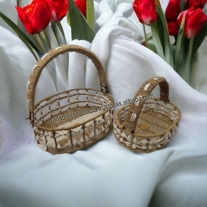 Wholesale Handmade Metal Iron Paper Rope Woven Elegant Eco-Friendly Multifunction Custom Logo Oval Gift <b>Hamper</b> <b>Basket</b> Wedding - Product Image 4