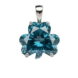 Pendentifs et breloques fantaisie en argent sterling 925 plaqué or, motif chauve-souris bleue de Noël, avec diamants de laboratoire certifiés GIA IGI VVS - Product Image 1
