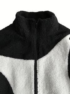 Wholesale Eco-Friendly <b>Fleece</b> Sherpa Lined <b>Jacket</b> Men's Oversize Full Zip Sherpa <b>Warm</b> Winter <b>Jacket</b> for Men - Product Image 4