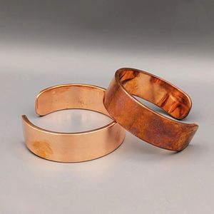 Rustic Copper Cuff Bracelet: Ember Patina, Handmade Bangle, Custom Engraving Viking Style Rustic Jewelry-<b>Gift</b> - Product Image 6