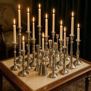 Bougeoir artisanal en fer et en aluminium de qualité supérieure décor d'événements de fête de mariage de Noël pour les festivités de Noël - Product Image 3