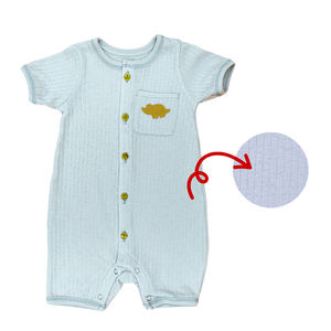 ชุดรอมเปอร์เด็กทารกชายหญิง แขนสั้น ชุดนอนฤดูหนาว ติดกระดุม YKK ขายส่ง ชุดบอดี้สูทใยไผ่ลายช้างสำหรับเด็กแรกเกิด - Product Image 3