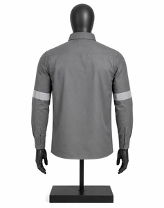 Chemise de travail réfléchissante pour hommes, uniforme personnalisé, manches longues, vêtements de sécurité, chemise utilitaire industrielle, fabricant en gros - Product Image 2