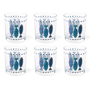 Set di 6 bicchieri Excelsa Ocean in vetro blu 7,5x7,5x8,5 cm - Product Image 3
