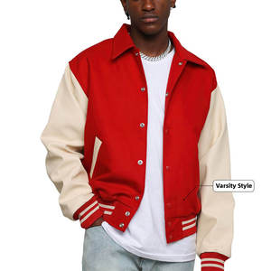 OEM Manufacture Custom logo 2026 Varsity <b>Jacket</b> <b>Leather</b> Sleeve Chain Chenille Embroidery Vintage Letterman Varsity <b>Jacket</b> - Product Image 1