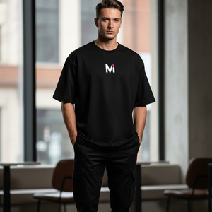 เสื้อยืดโอเวอร์ไซส์ผู้ชาย สไตล์สตรีทแวร์ ฮิปฮอป ทรงหลวม ผ้าฝ้าย 100% ระบายอากาศดี เสื้อแขนสั้นสำหรับฤดูร้อน เสื้อผ้าสั่งทำพิเศษ - Product Image 6