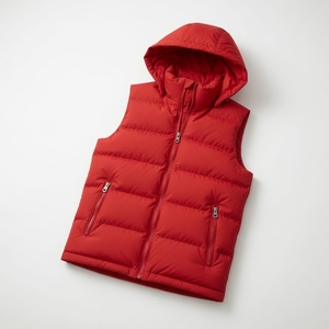 Winter Sleeveless Glossy Puffer Jacket Vest Custom logo Waterproof Shiny Bubble Unisex Vests With Hoodie - Product Image 3