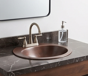 Élégant lavabo en cuivre martelé avec design vintage, élégant lavabo en métal pour salle de bain - Product Image 4