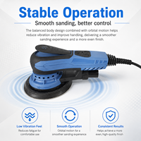 6 Zoll 150mm Elektrischer Exzenterschleifer 400W 220V Variable Geschwindigkeit Staubfrei Klettverschluss Professionelle Qualität Geringe Vibration