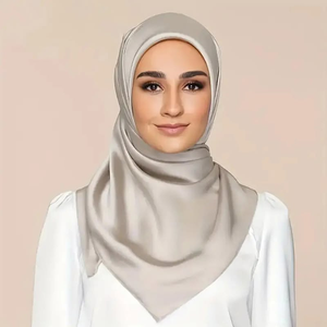 Custom Satin Plain Square Hijab Scarf Solid Color Skin Friendly <b>Head</b> <b>Wrap</b> Spring Summer OEM ODM Textile Manufacturer - Product Image 1