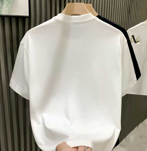 เสื้อยืดคอกลมแฟชั่นผ้าฝ้ายแท้ 100% สำหรับผู้ชายและผู้หญิง ตกแต่งด้วยเพชรและโลโก้แบบกำหนดเอง ดีไซน์สตรีทแวร์ ระบายอากาศได้ดี - Product Image 3