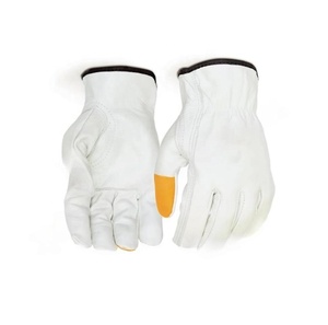 Premium Grade Grain Cowhide <b>Driver</b> With Fluorescent Fingertips Safety Working <b>Gloves</b> Construction <b>Gloves</b> - Product Image 5