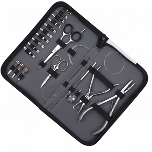 Salon <b>Hair</b> Extension Tools Set Micro Link Pliers Bead Opening Tool Loop Hook Needle Crimping Plier Sectioning <b>Clips</b> - Product Image 3