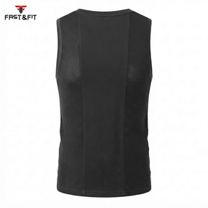 Precio al por mayor, nuevas llegadas, precio de fábrica, camisetas deportivas de malla transpirable teñidas lisas sin mangas para hombre - Product Image 5
