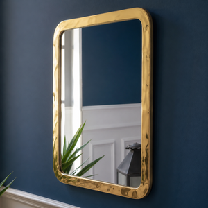 Luxury <b>Gold</b> <b>Rectangular</b> Wall <b>Mirror</b> Hammered Metal Frame Decorative Bathroom Living Room Bedroom Home Decor Accent <b>Mirror</b> - Product Image 4