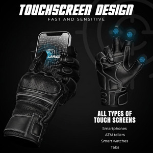 Guantes de Motocicleta de Cuero Genuino con Logotipo Personalizado, Protección Completa para los Dedos y Nudillos, Pantalla Táctil, para Carreras y Turismo - Product Image 4