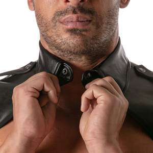 Harnais en vinyle à fermeture éclair rouge pour homme, tenue de club fetish, ajustement réglable - Product Image 4