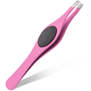 Pinzas Profesionales para Cejas con Logotipo Personalizado, Pinzas de Acero Inoxidable Rosa con Punta Inclinada, Ecológicas, Bajo MOQ, Herramientas para Depilar Cejas, OEM - Product Image 1