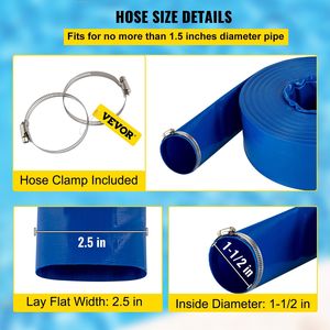 Tubo Flessibile Piatto in PVC Rinforzato da 1 1/2 pollici x 200FT, Resistente alle Intemperie, Anti-Scoppio e Morbido, per Contro-lavaggio, Drenaggio e Scarico - Product Image 4