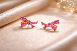 Pendientes de plata de ley 925 con diseño de lazo y circonita cúbica hechos a mano para mujer - Product Image 6