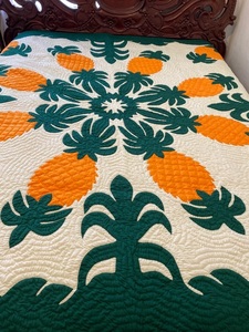 Designer Pineapple Pattern Hand Block Print Kapa Kantha Indian Modern Style <b>Bedspread</b> 100% Cotton Material <b>Quilt</b> For Home Decor - Product Image 4