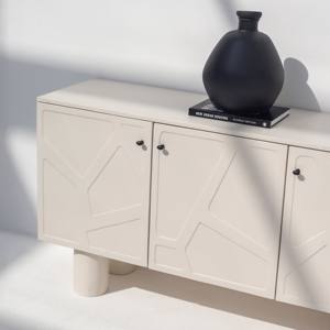 Buffet en bois blanc cassé Vandana Pebble Novara pour des intérieurs modernes élégants et raffinés - Product Image 6