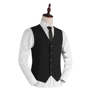 Custom <b>Men's</b> Formal <b>Suit</b> <b>Vest</b> Multi-Pocket Waterproof Anti-UV Worsted Fabric Plaid V-Neck OEM/ODM Wholesale - Product Image 1