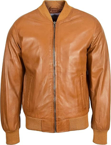 Men <b>Leather</b> Bomber <b>Jacket</b> Soft <b>Leather</b> Construction Durable Design Stylish Look Perfect For Casual Outfits With OEM Service - Product Image 4