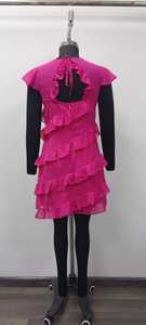 Pink Asymmetric Ruffle Mini <b>Dress</b> <b>Sleeveless</b> A-Line Chiffon <b>Summer</b> Party Casual <b>Dress</b> - Product Image 2