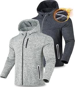 Sweat à capuche de voyage pour homme, de haute qualité, lourd, avec cordon de serrage et fermeture éclair, coupe classique, manches longues - Product Image 1