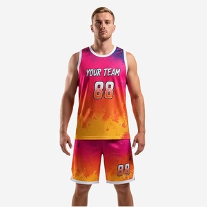 Wholesale Custom Basketball Jersey Sublimated Team Uniform Breathable Quick Dry Youth Adult Athletic <b>Shorts</b> <b>Tops</b> Sportswear Set - Product Image 2